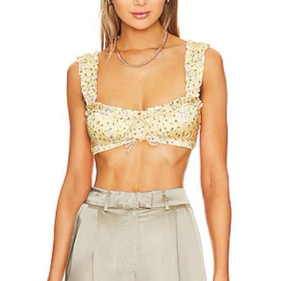 More To Come Tops - Floral Yellow Crop Top